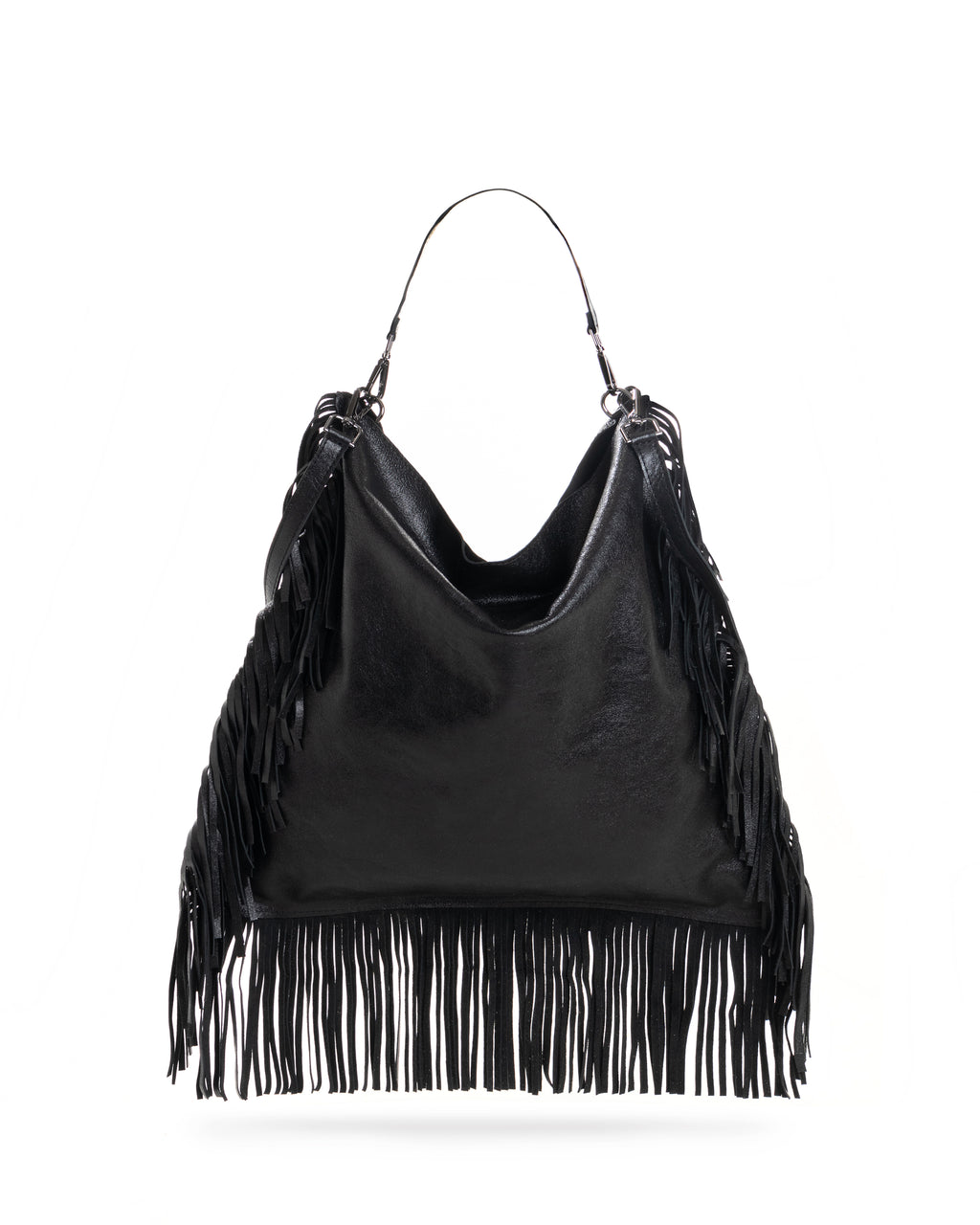 FRINGED LEATHER TOTE BAG