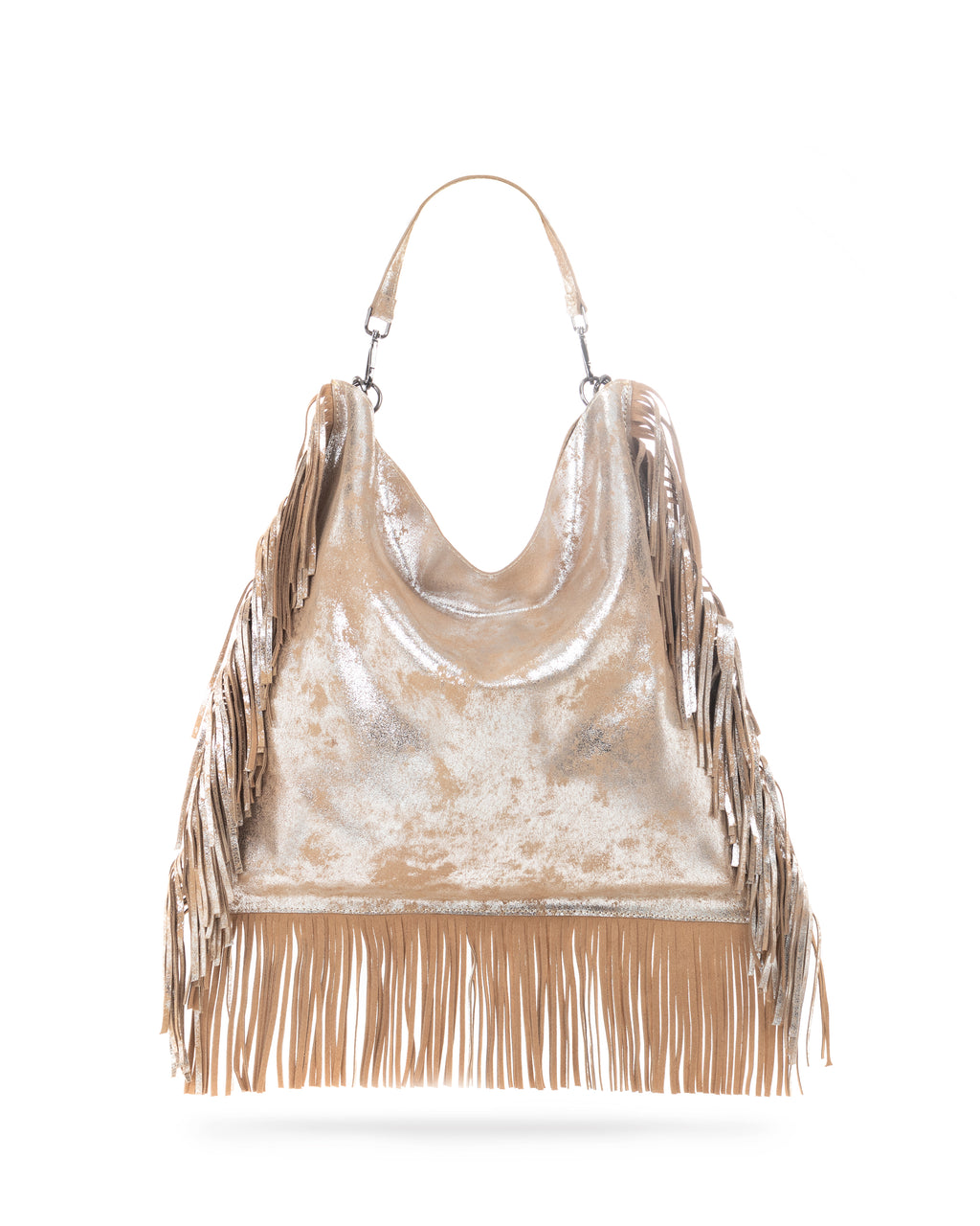 FRINGED LEATHER TOTE BAG