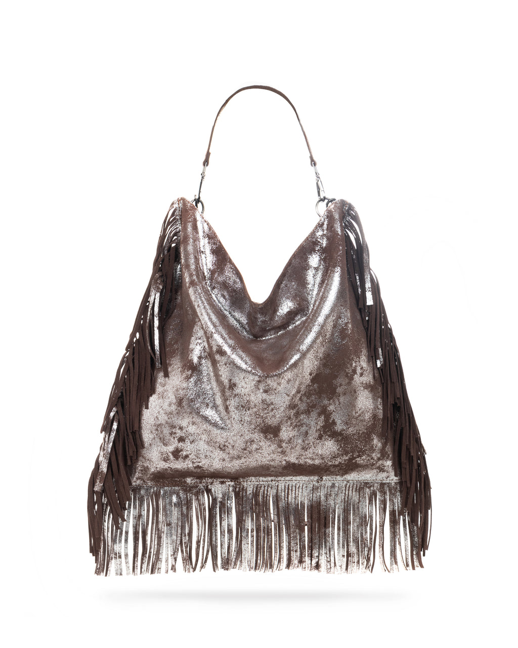 FRINGED LEATHER TOTE BAG