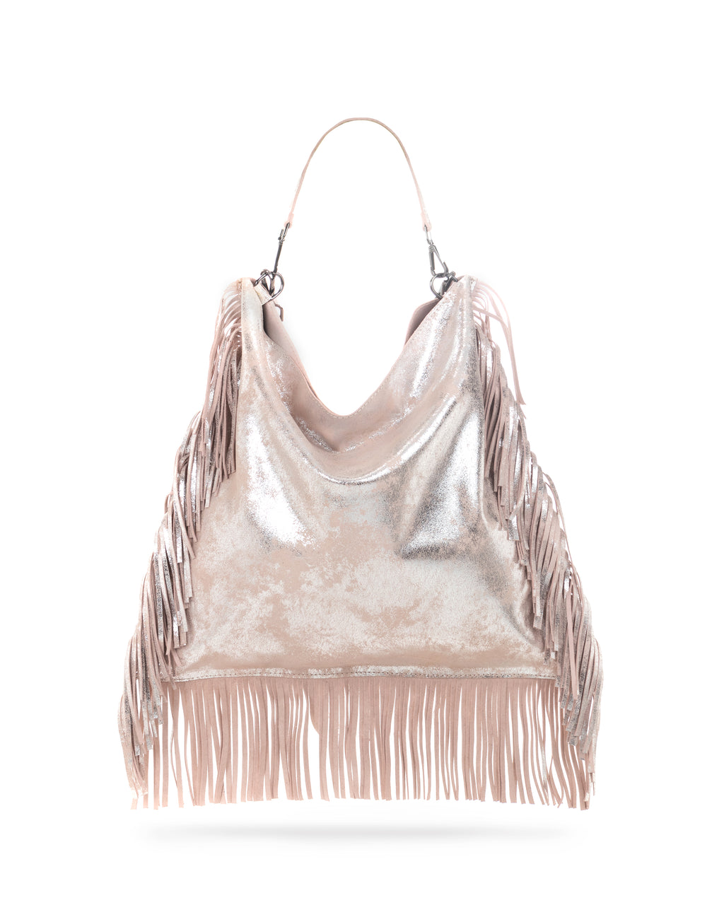 FRINGED LEATHER TOTE BAG