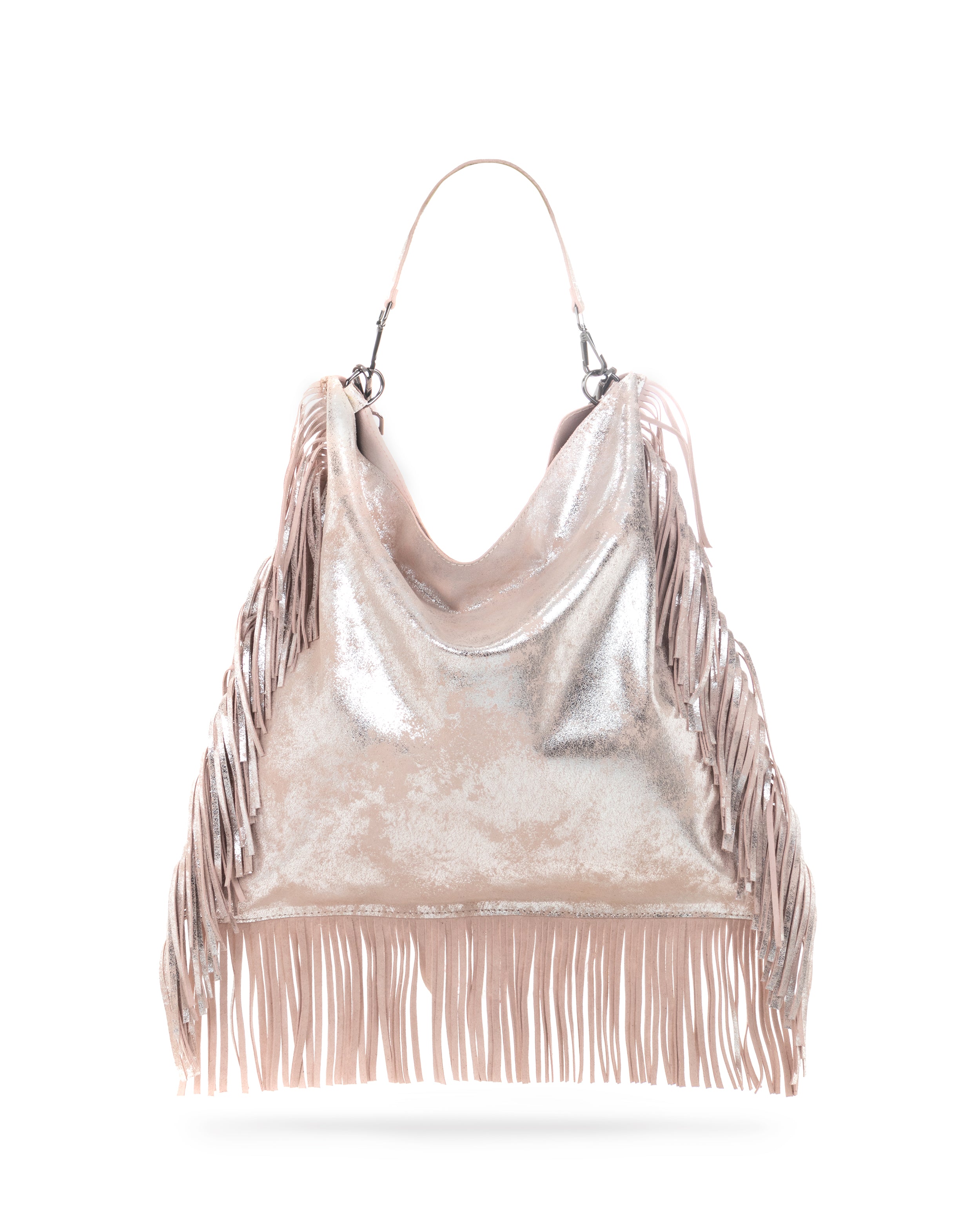 FRINGED LEATHER TOTE BAG